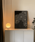 Dandelions Wall Art botanical print in black for workspace wall