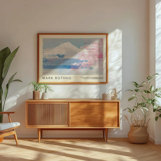 Abstract nature art showcasing iconic Japanese mountain landscape wall art