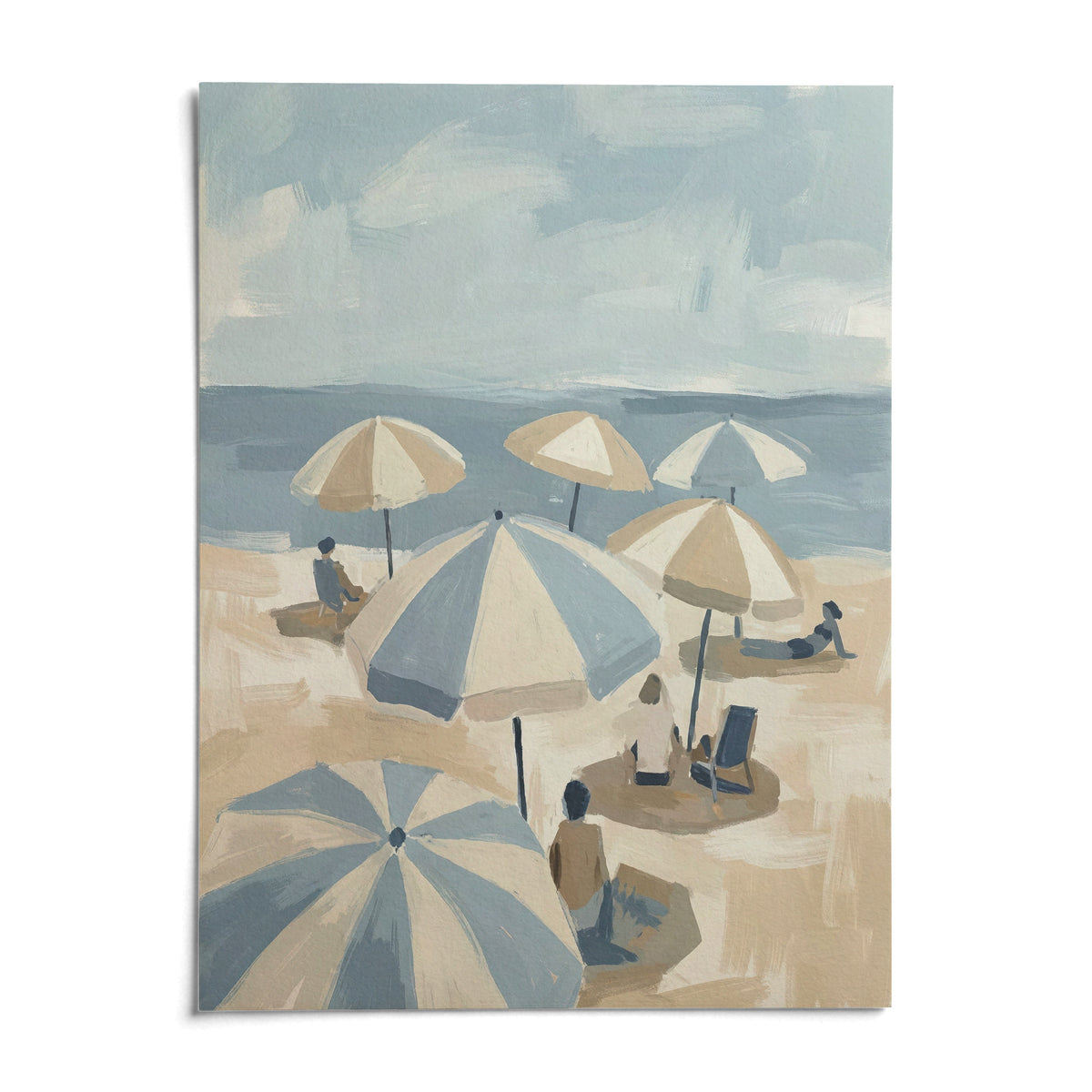 Beach Umbrella Art, shown as an unframed paper print on a plain white background