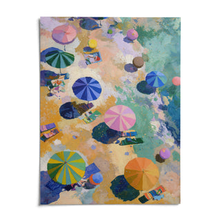 Beach Umbrellas Print, shown as an unframed paper print on a plain white background