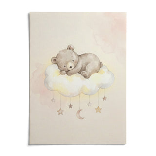 Bear Cloud Art Print, shown as an unframed paper print on a plain white background