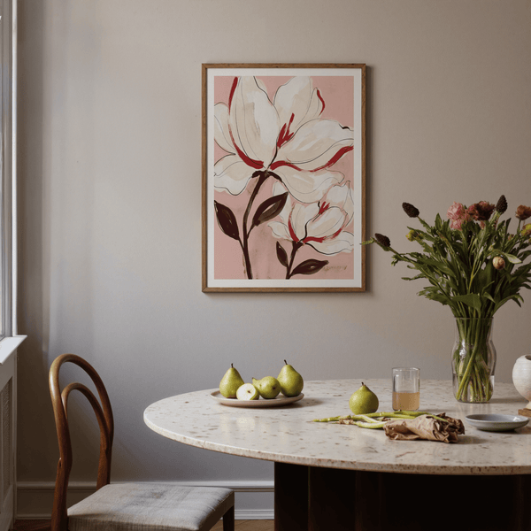 Edge crop highlighting subtle printed border around botanical poster