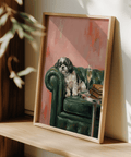 Sophisticated Shih Tzu Dog Print in Black and Green for cozy reading nooks