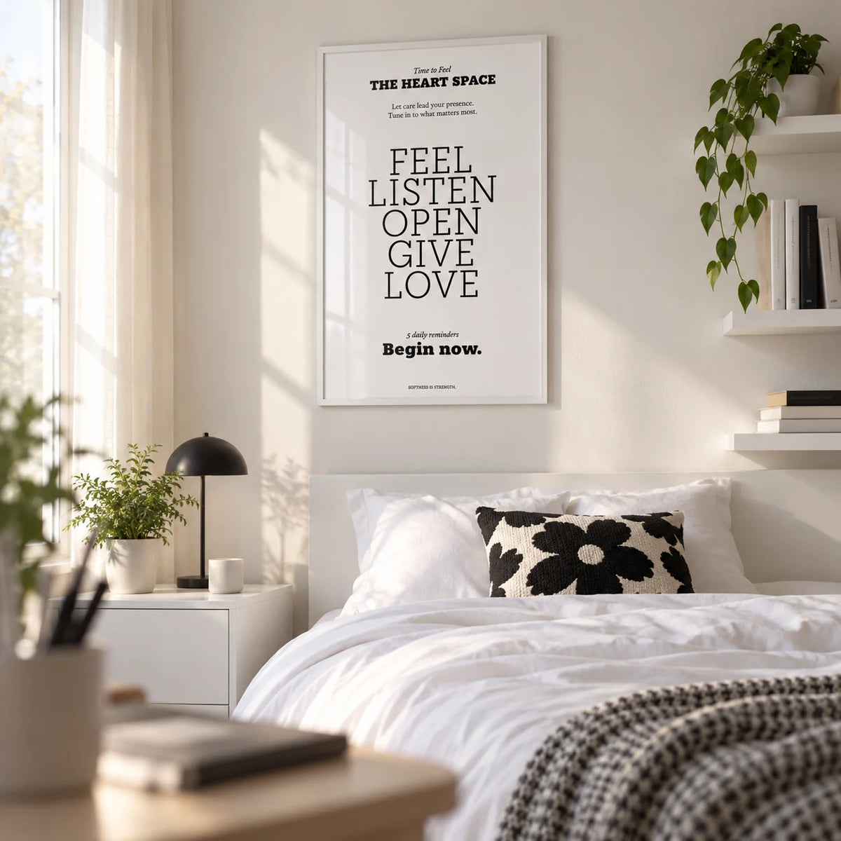 Bedroom Wall Decor Quotes, framed on the wall of a pretty single bedroom for a teenage girl (14-17)