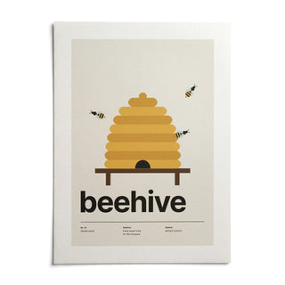 Beehive Print, shown as an unframed paper print on a plain white background