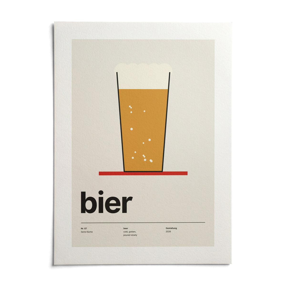 Beer Poster, shown as an unframed paper print on a plain white background