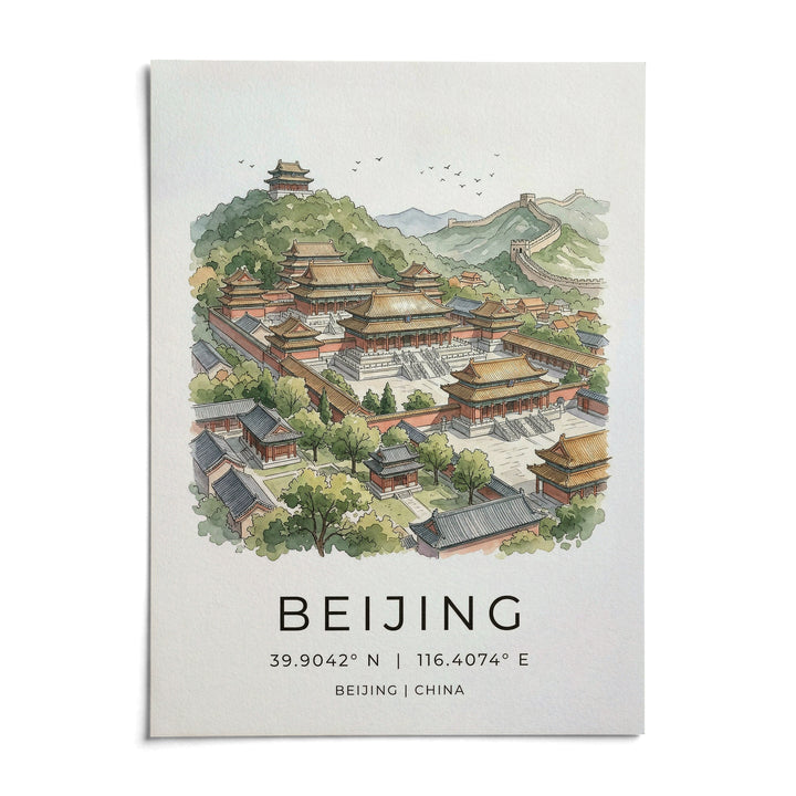 Beijing Wall Art, shown as an unframed paper print on a plain white background