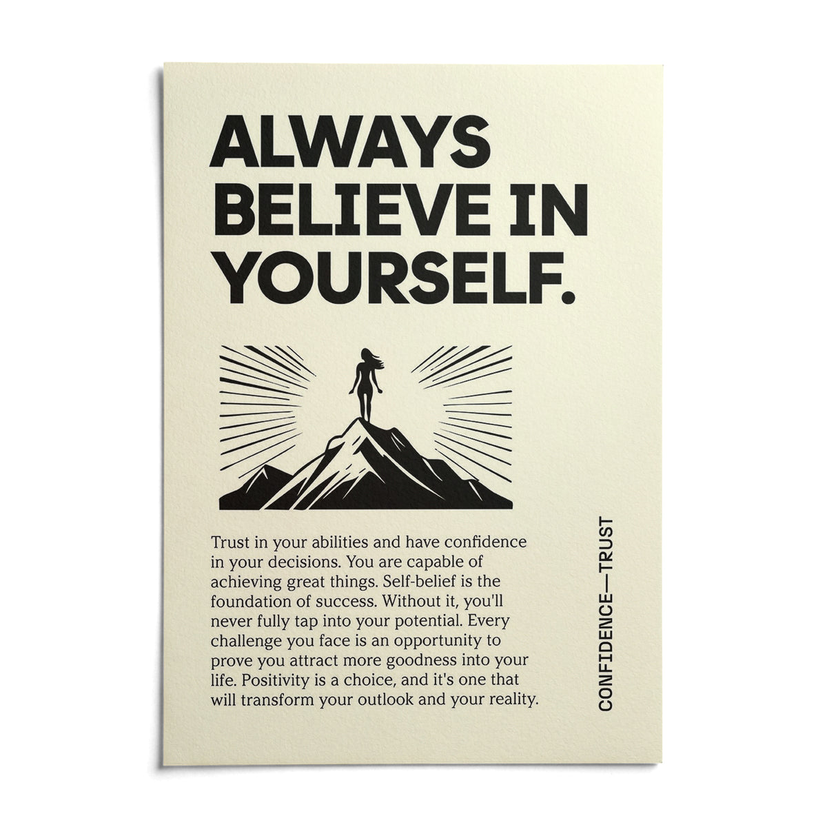 Believe in Yourself Poster, shown as an unframed paper print on a plain white background