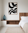 black and white paintings abstract artwork with bold black strokes, modern office decor