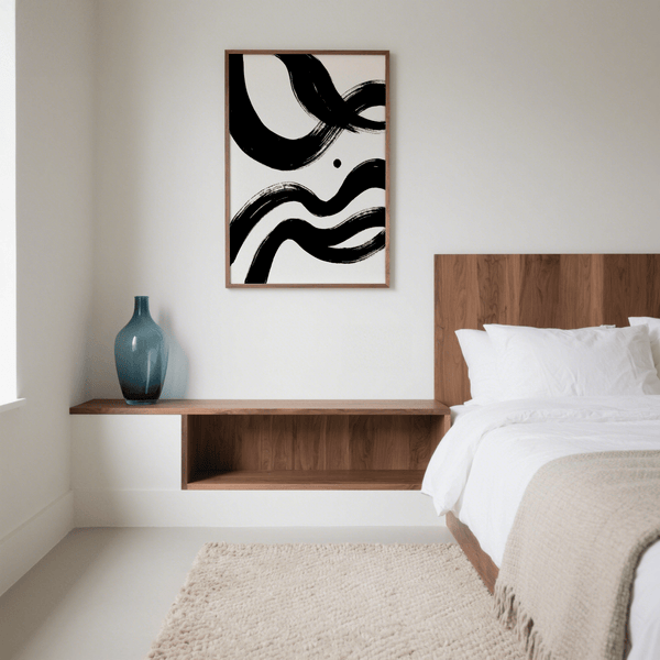 black and white paintings abstract artwork with bold black strokes, modern office decor