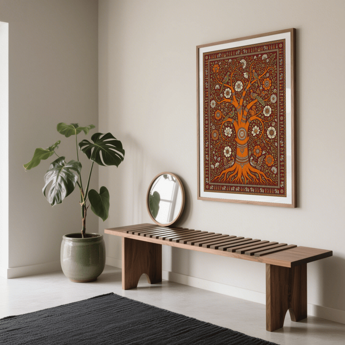 Detailed Tree of Life Art poster with ornate branches and blossoms