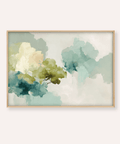 Abstract Tree Art Print in Green, Beige, and White for living room wall art
