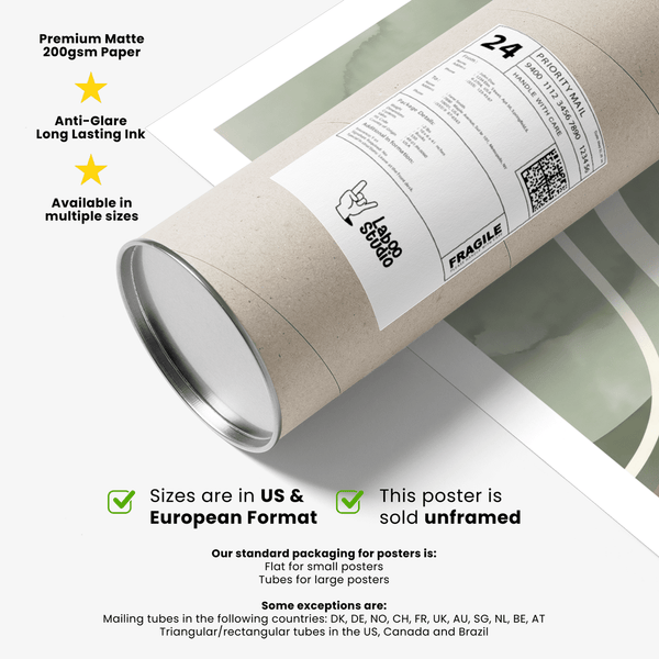 Green Abstract Print green beige white creative studio wall art