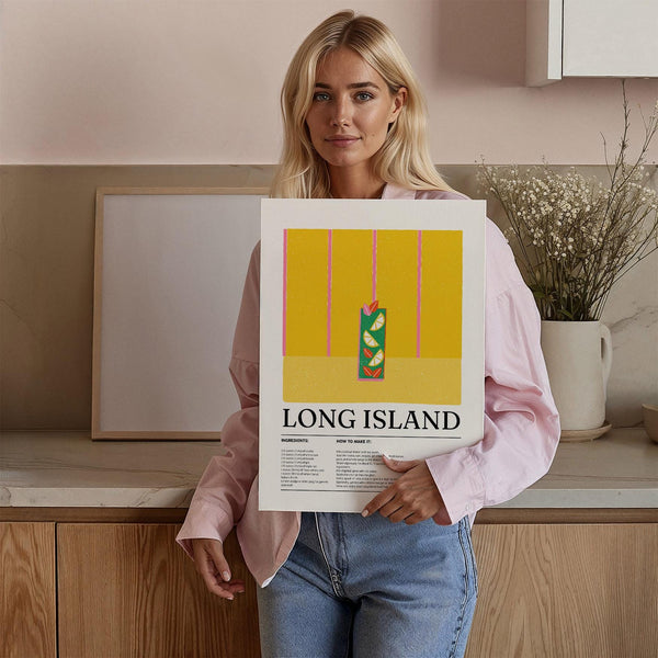 Recipe art print showing a classic mixed drink with vodka, rum, and more.