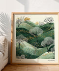 Abstract Japandi-style nature-inspired wall art.