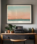 Urban landscape poster in pastel tones