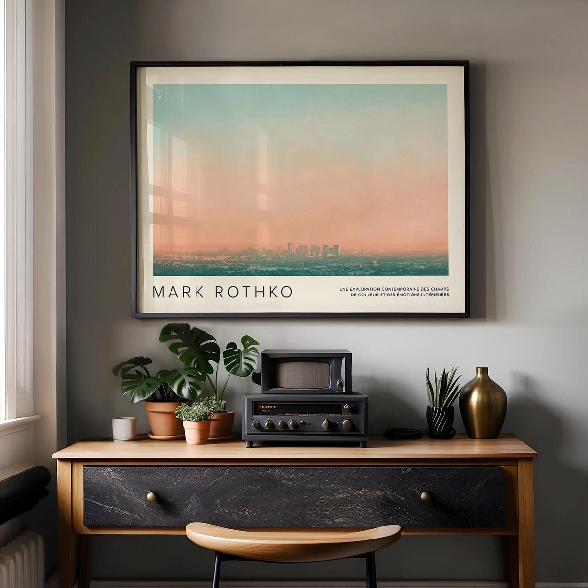 Unique skyline wall pictures blending city elements with art