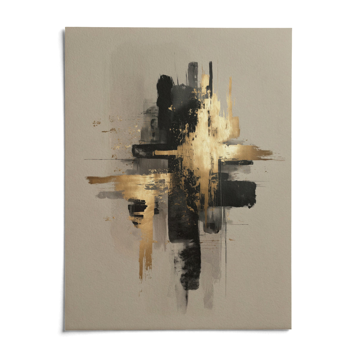 Black And Gold Poster, shown as an unframed paper print on a plain white background