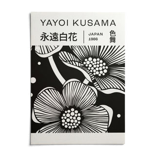 Black and White Art Flowers, shown as an unframed paper print on a plain white background