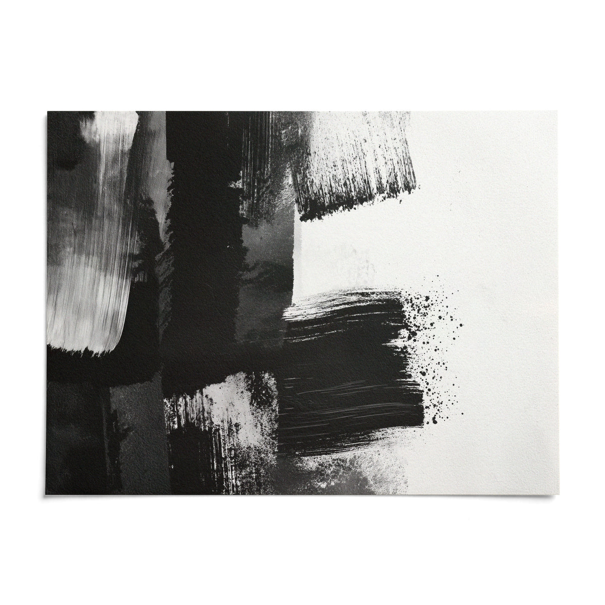 Black and White Art Print, shown as an unframed paper print on a plain white background