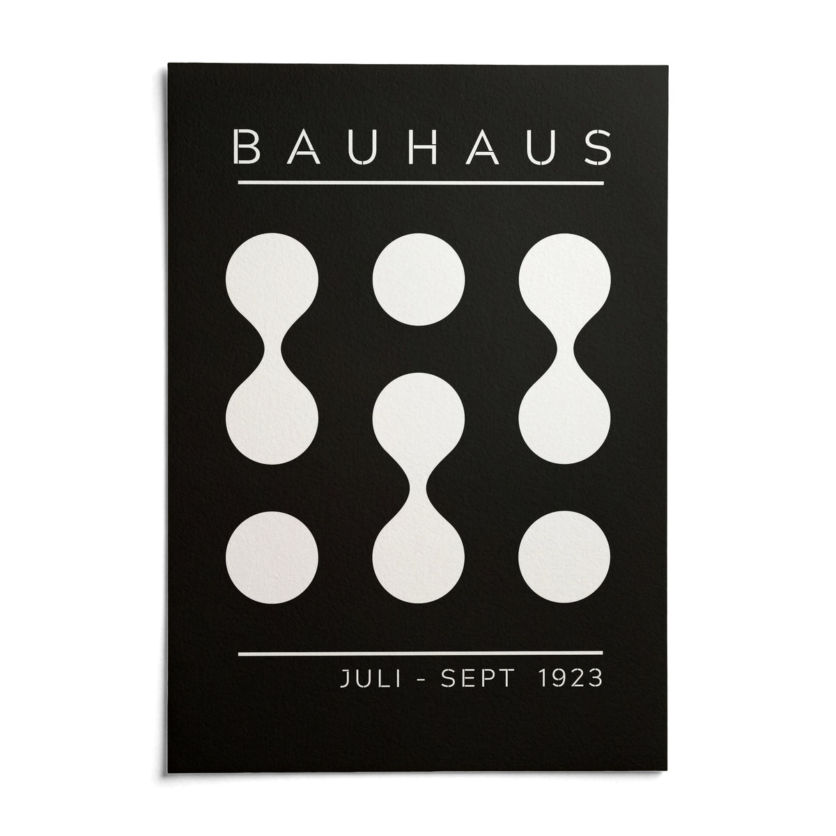 Black and White Geometric Art, shown as an unframed paper print on a plain white background