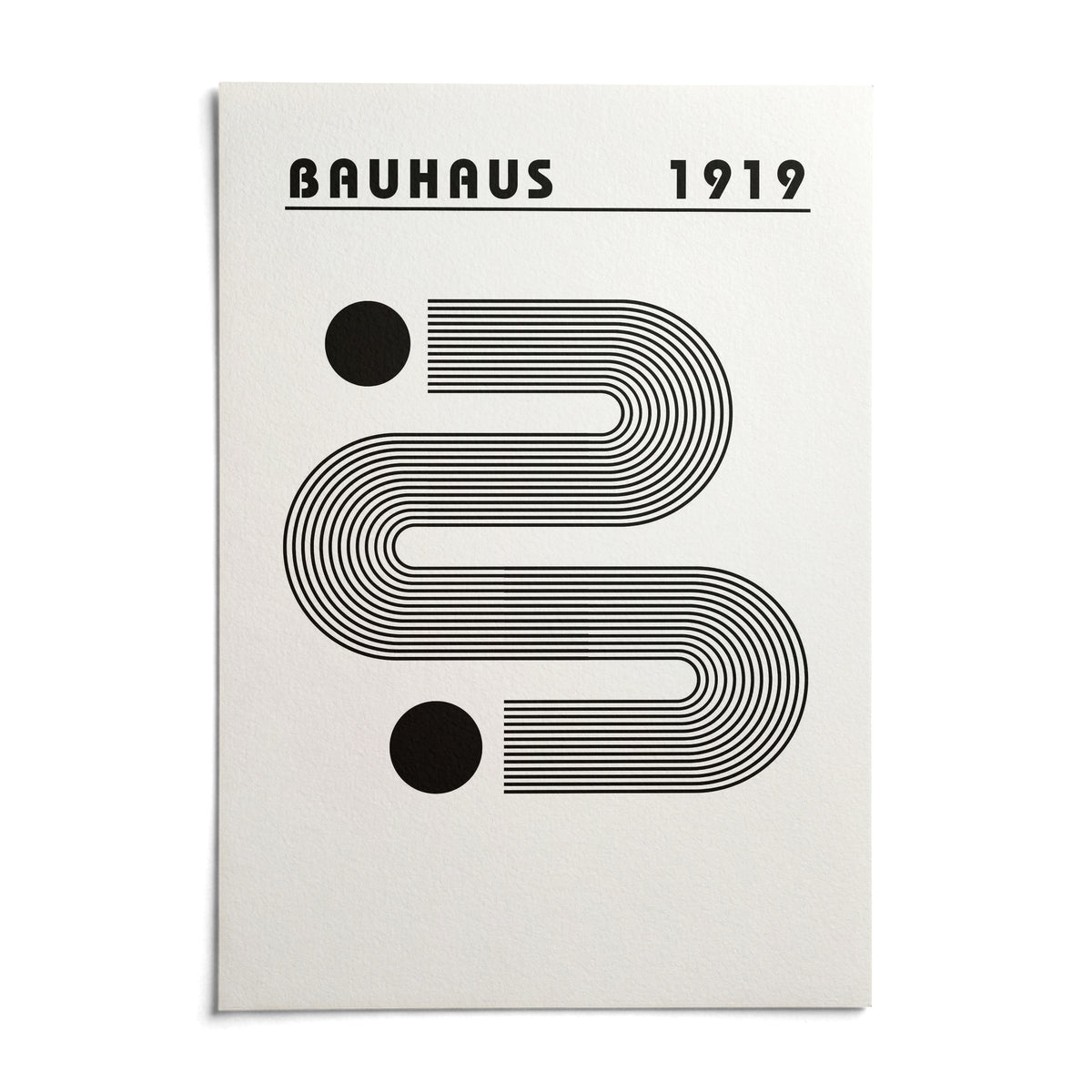 Black and White Minimalist Art, shown as an unframed paper print on a plain white background