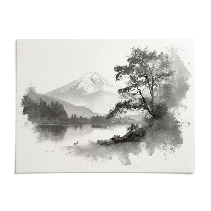 Black And White Print, shown as an unframed paper print on a plain white background