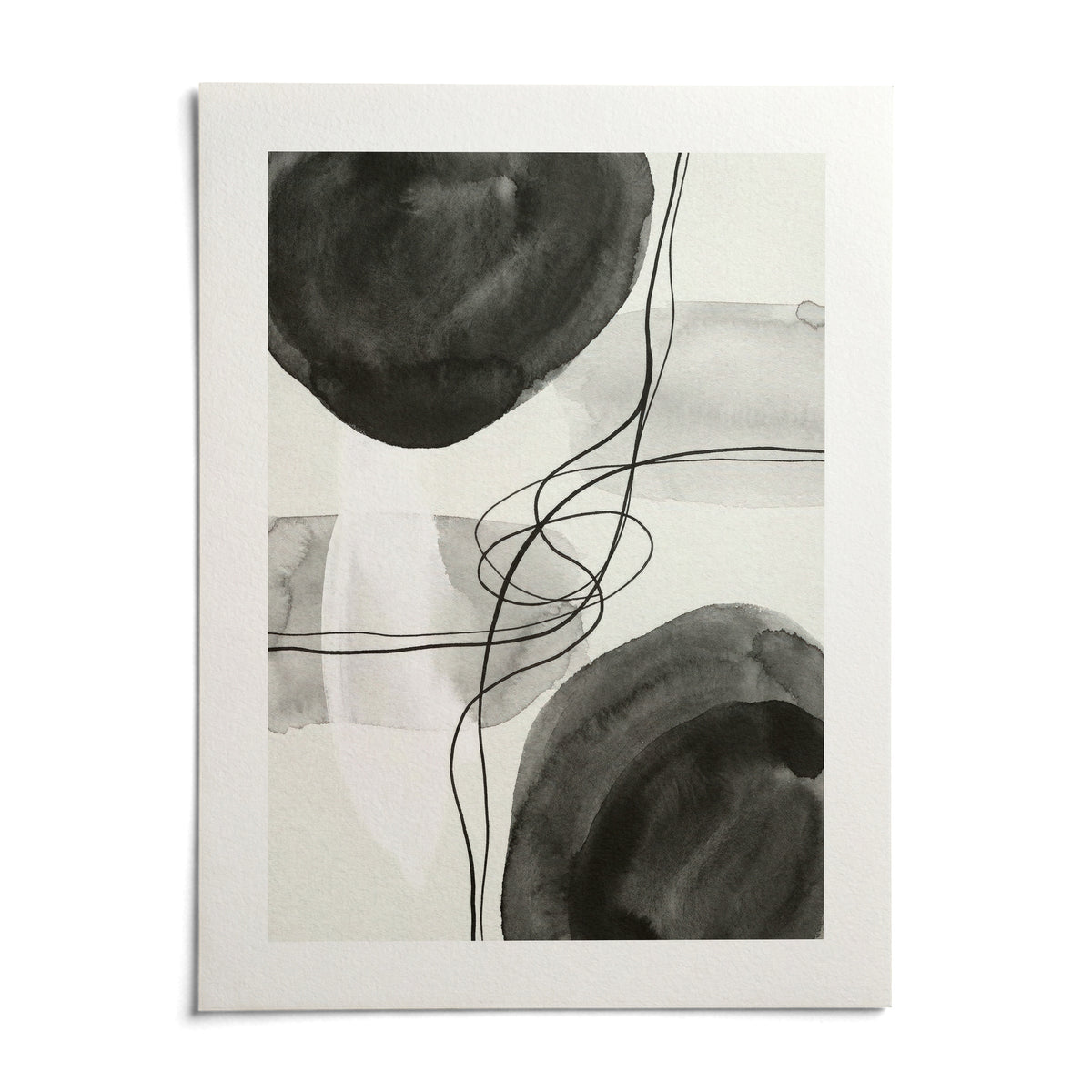 Black And White Wall Art, shown as an unframed paper print on a plain white background