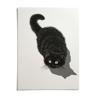 Black Cat Print, shown as an unframed paper print on a plain white background