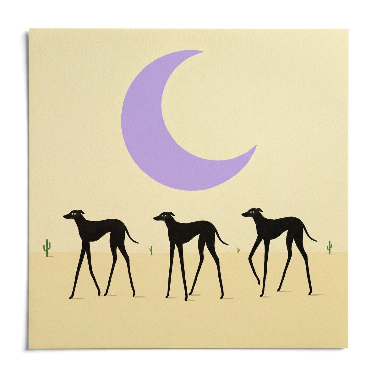 Black Dog Art Print, shown as an unframed paper print on a plain white background