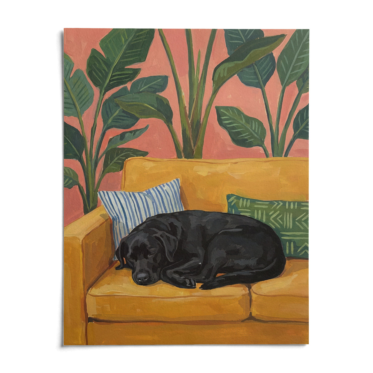 Black Lab Wall Art, shown as an unframed paper print on a plain white background