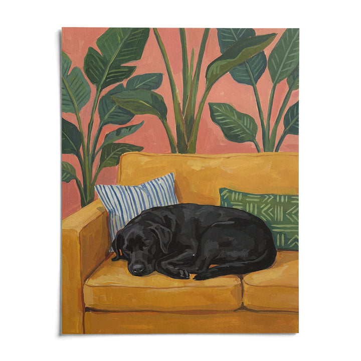 Black Lab Wall Art, shown as an unframed paper print on a plain white background