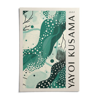 Black White and Green Poster, shown as an unframed paper print on a plain white background