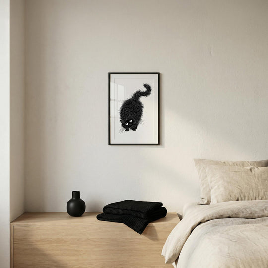 Poster med katt med krökt rygg