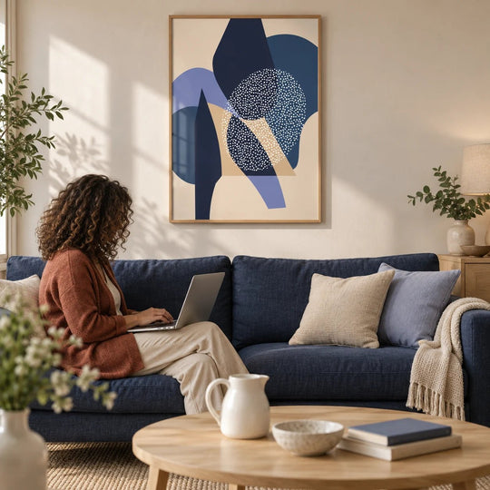 Plan bleu géométrique