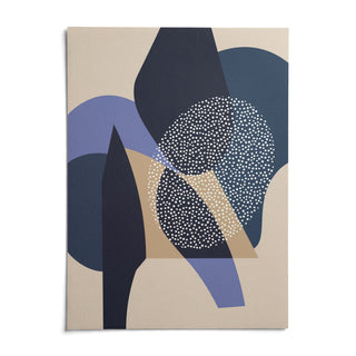 Blue Abstract Print, shown as an unframed paper print on a plain white background