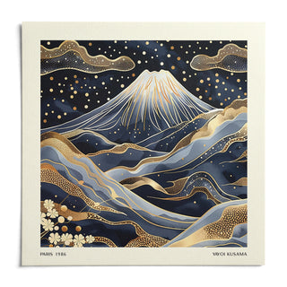 Blue and Gold Wall Art, shown as an unframed paper print on a plain white background