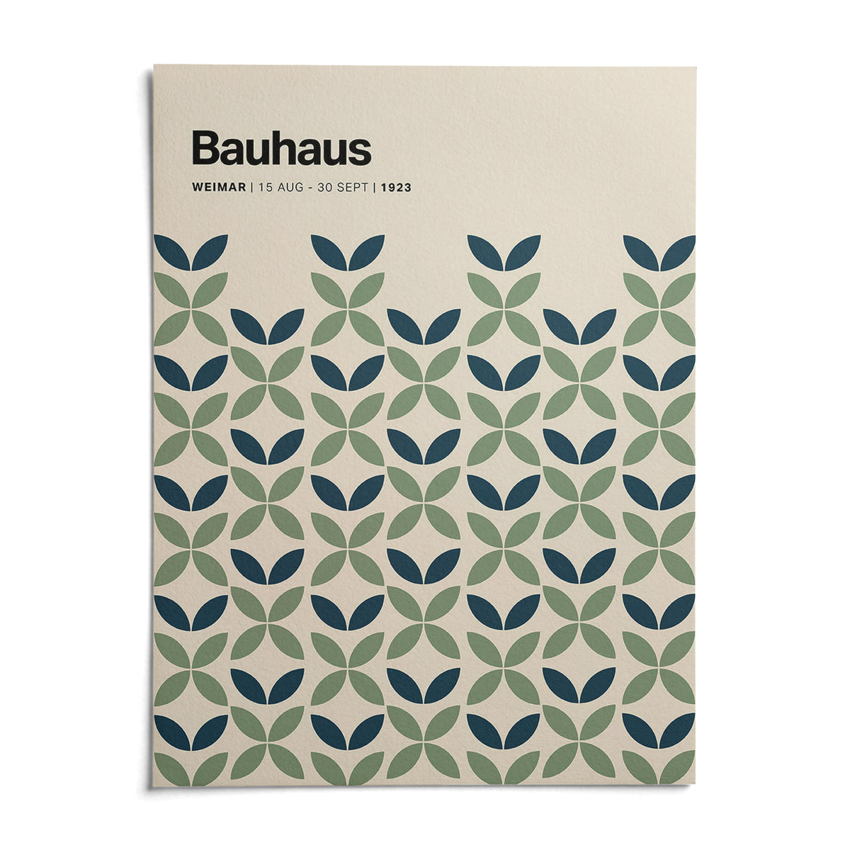 Blue and Green Wall Art, shown as an unframed paper print on a plain white background