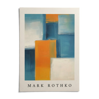 Blue and Yellow Wall Art, shown as an unframed paper print on a plain white background