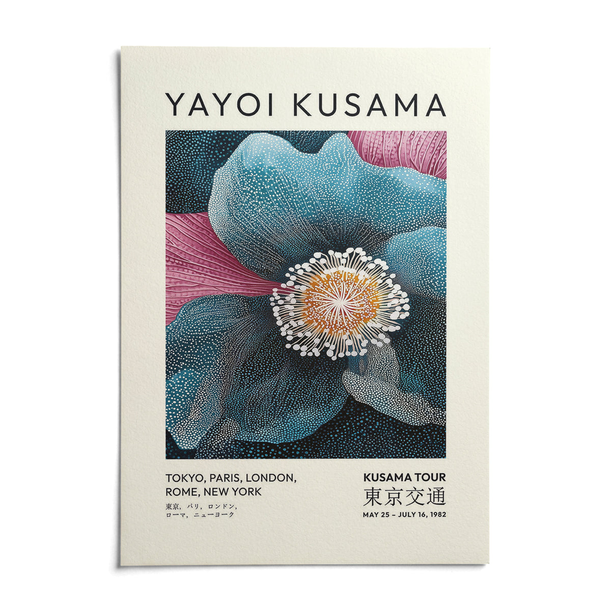 Blue Flower Artwork, shown as an unframed paper print on a plain white background