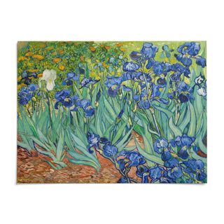 Blue Iris Wall Art, shown as an unframed paper print on a plain white background