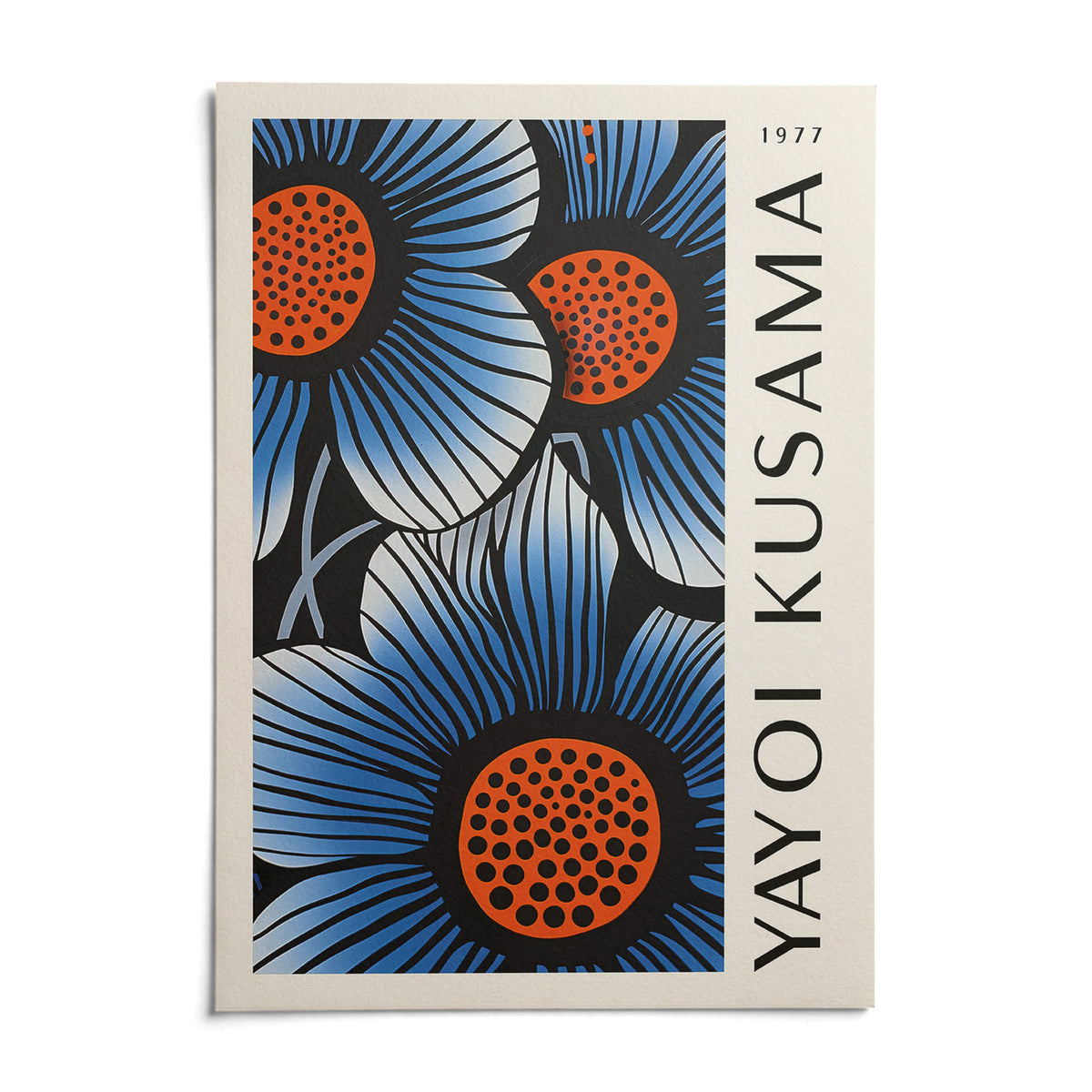 Blue Living Room Wall Art, shown as an unframed paper print on a plain white background