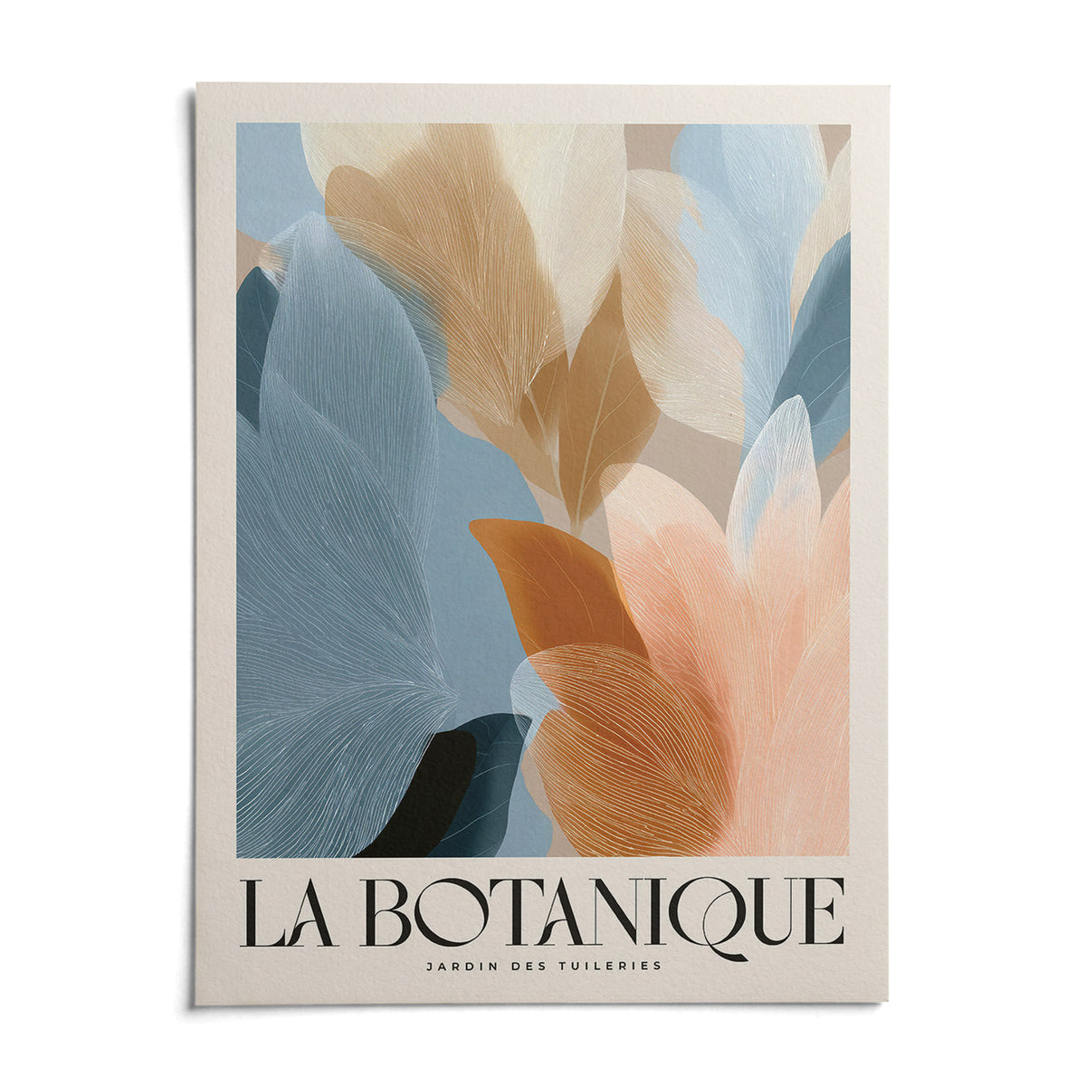 Blue Pink Wall Art, shown as an unframed paper print on a plain white background