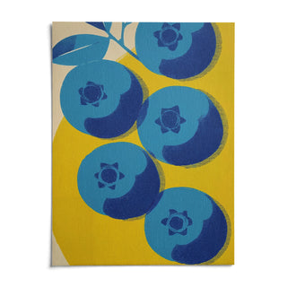 Blueberry Wall Art, shown as an unframed paper print on a plain white background