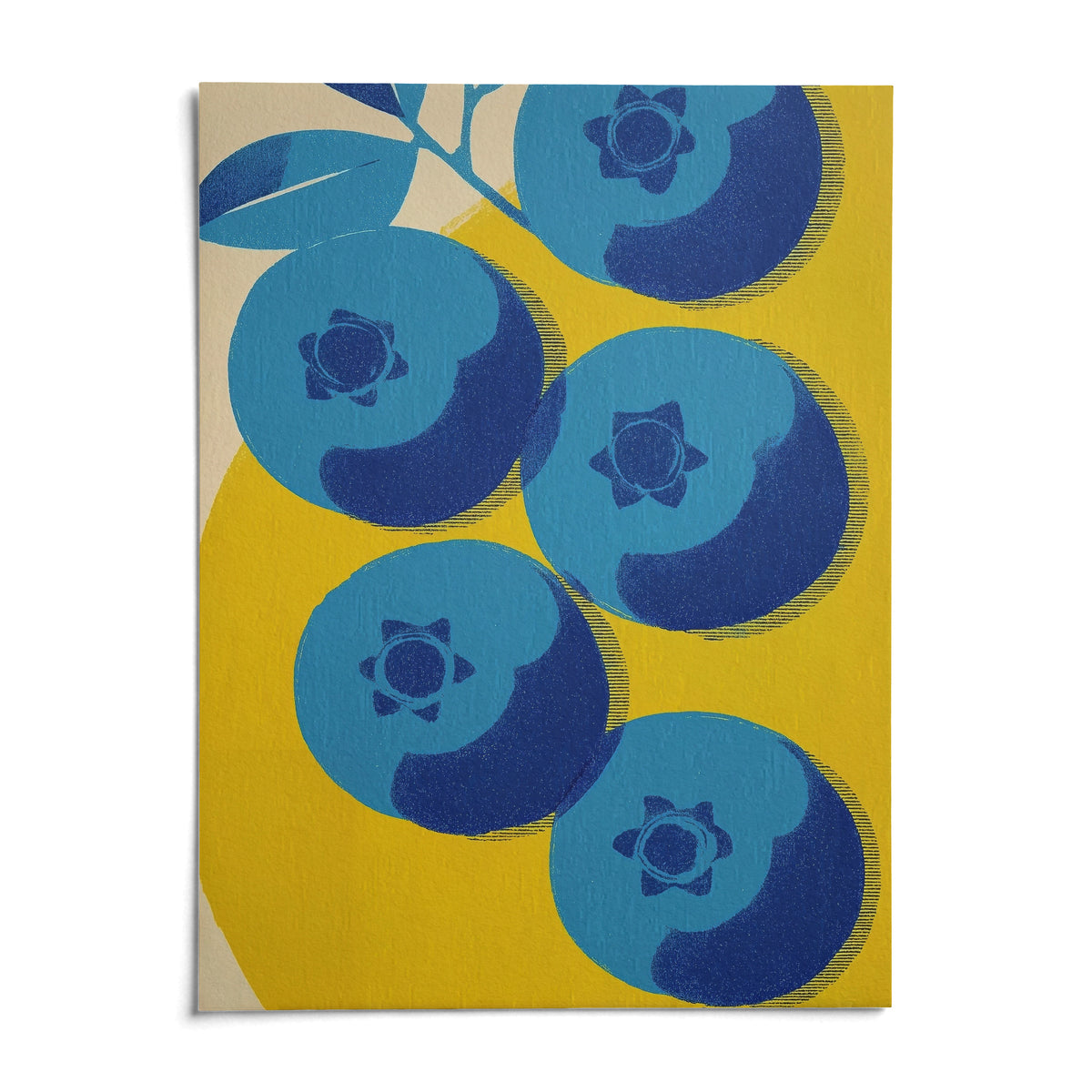 Blueberry Wall Art, shown as an unframed paper print on a plain white background