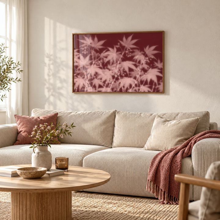 Blush Maple Print styled in a living room (frame not included)