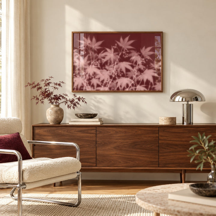 Blush Maple Print styled above a sideboard (frame not included)