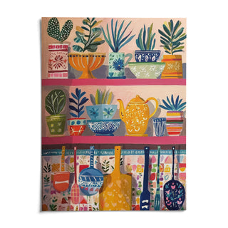 Boho Kitchen Print, shown as an unframed paper print on a plain white background