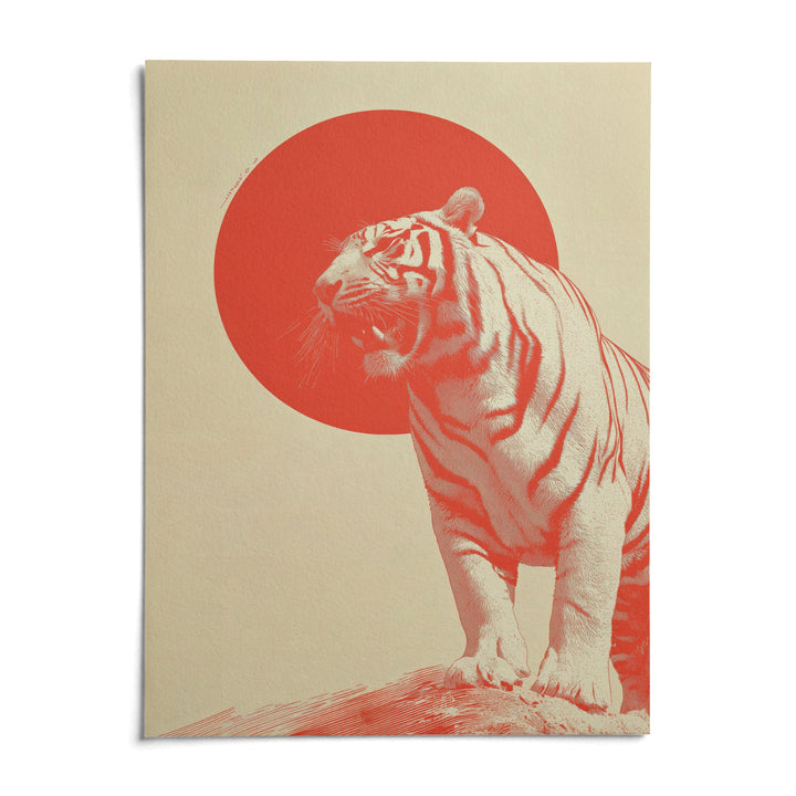 Bold Tiger Wall Art, shown as an unframed paper print on a plain white background