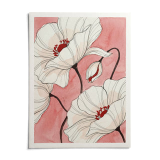 Botanical Floral Art Print, shown as an unframed paper print on a plain white background